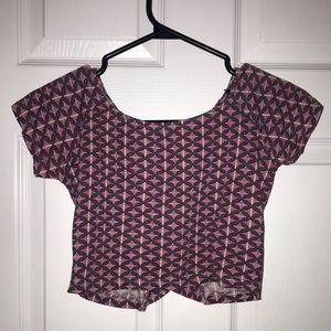 tight pink and purple crop top